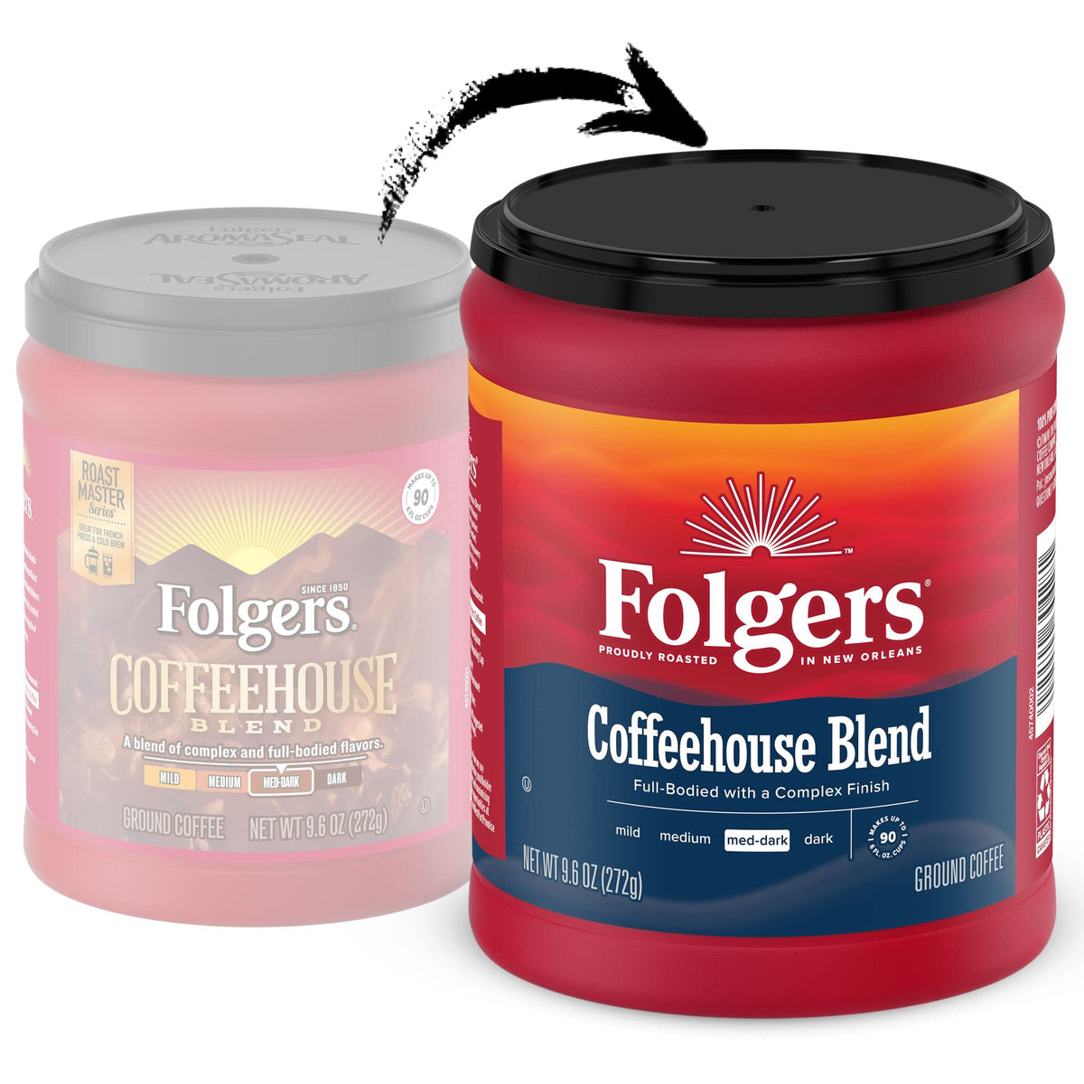 Folgers Coffeehouse Blend Ground Coffee, Medium-Dark Roast, 9.6 Ounces