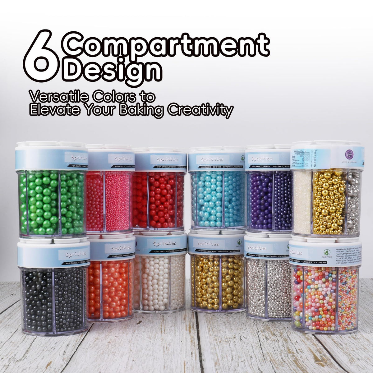Sprinkles For Cake Decorating, 11Oz 6 Sizes Purple Pearl Sprinkles For Cake Cupcake Ice Cream Donuts Cookie Baking Toppings
