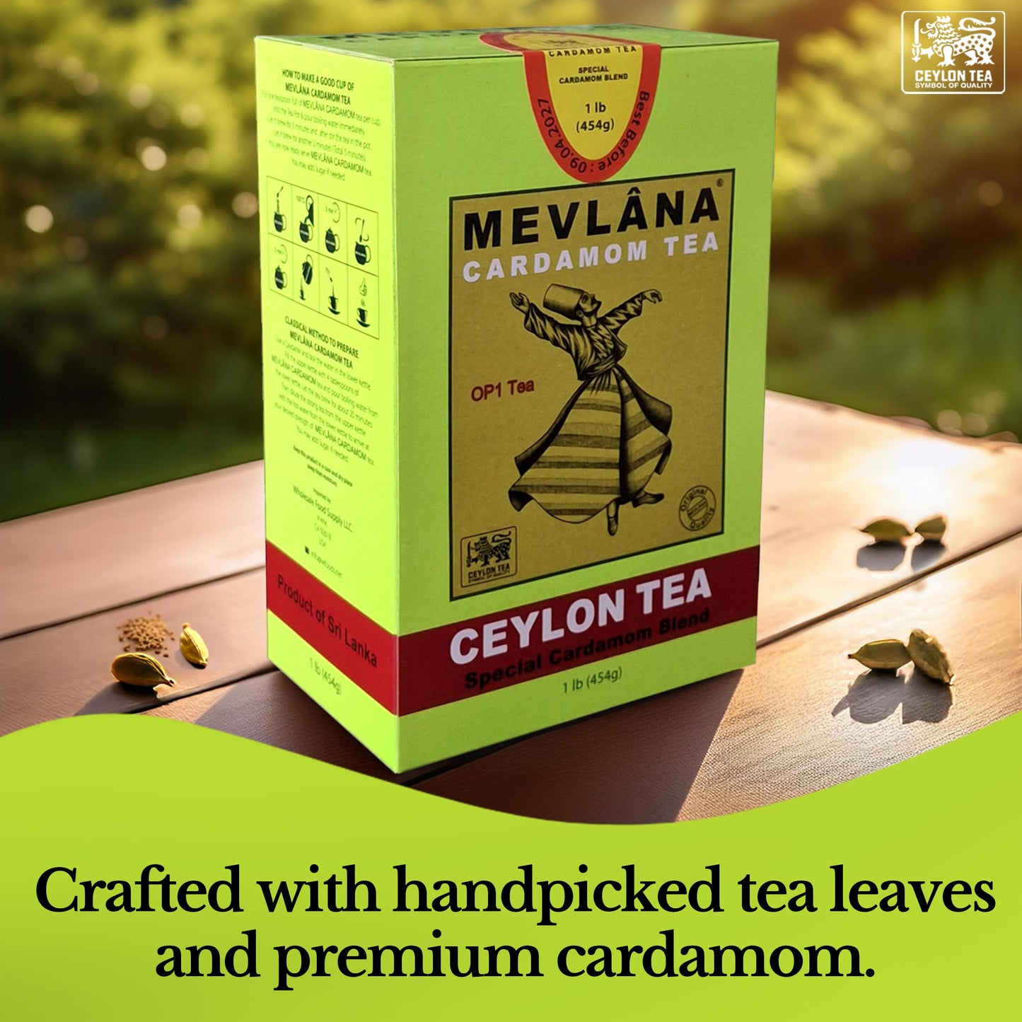 MEVLÂNA Pure Ceylon Tea - Premium Hand-Picked Black Tea with Rich Aroma, 16 Ounce Loose Leaf