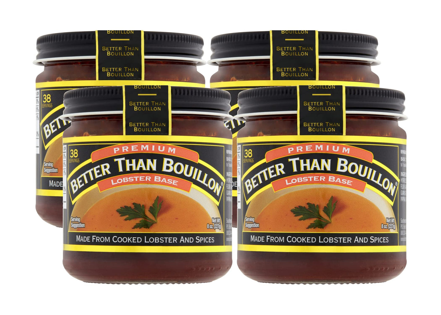 Better Than Bouillon Premium Lobster Base, 8 Ounce (Pack of 4), Makes 9.5 Quarts of Broth, 38 Servings