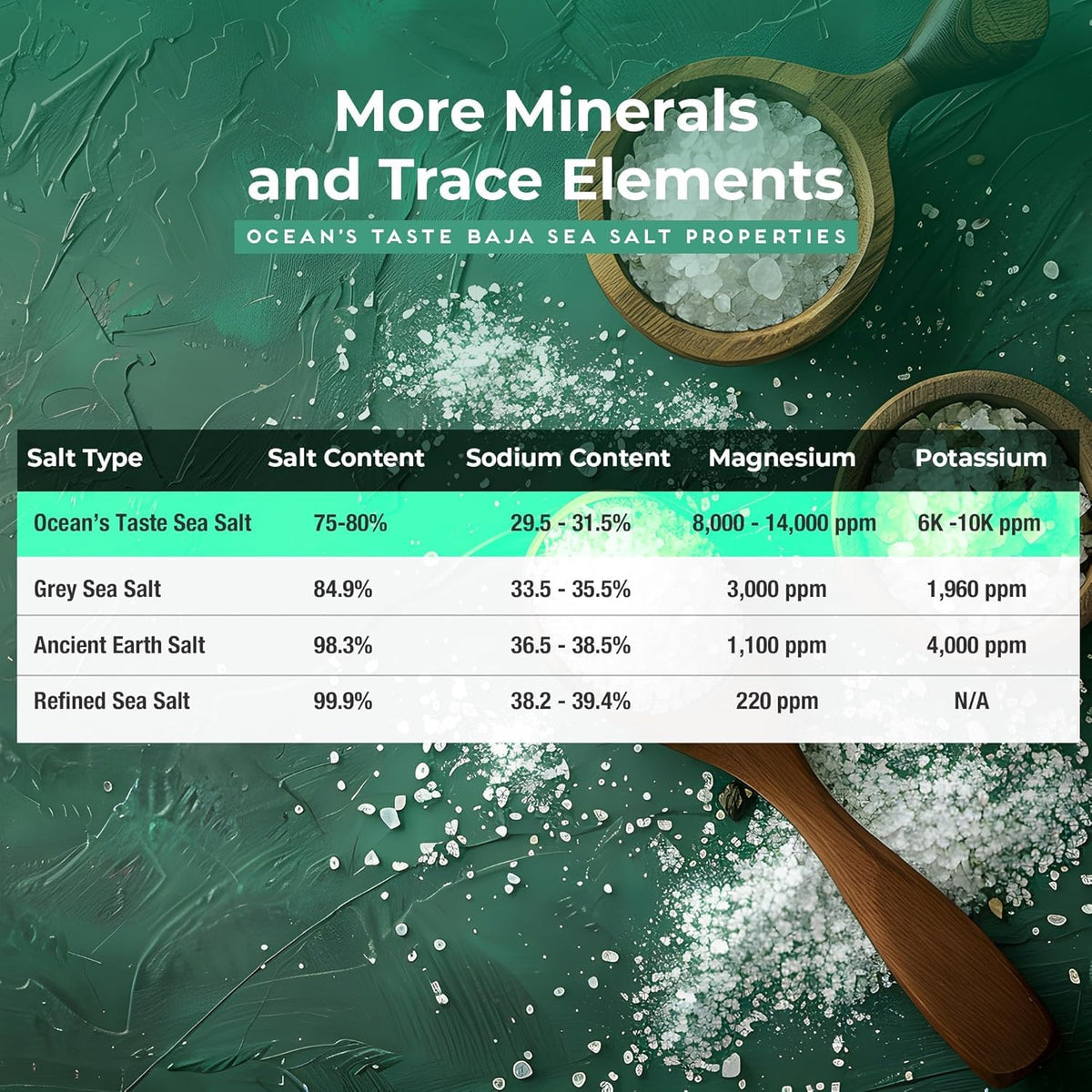 1.15 Pound Jar Oceans Taste Baja Sea Salt, Coarse Natural Grain, 4X More Minerals than Celtic Salt, 30% Less Sodium, Mineral Sa