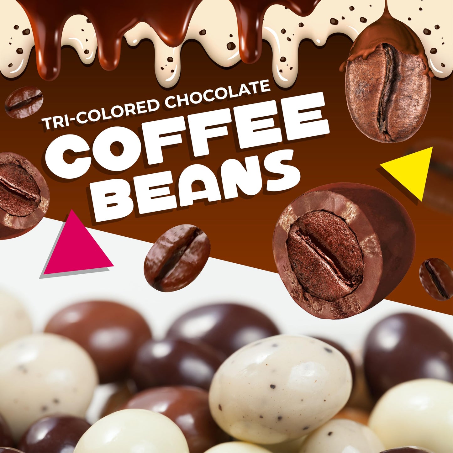 LAETAFOOD Chocolate Covered Espresso Beans Bulk Candy, 2 Pound Bag, Multi Color
