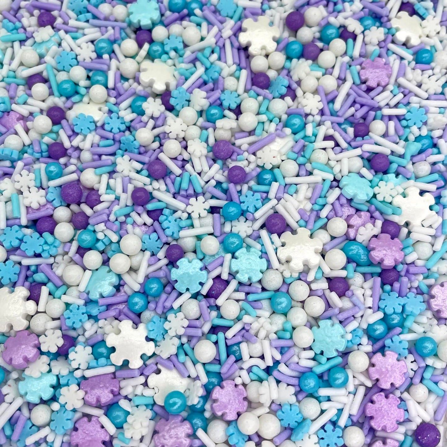 Manvscakes Sprinkles Mix - Blue Confetti & Metallic Snowflake Sprinkles, 4 Ounce, Pink Purple Blue