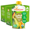 HAPPYTOT Organics Super Foods Stage 4, Pears, Mangos and Spinach + Super Chia, 4.22 Ounce Pouch (Pack of 16) packaging may vary