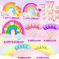 Jevenis 33 Pcs Pink Rainbow Cake Topper Unicorn Rainbow Cake Decorations Boho Cake Topper Girls Birthday Baby Shower Cake Topper