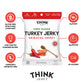 Think Jerky Sriracha Honey Turkey Jerky - Gluten Free, Low Calorie Snack, 2.2 Ounce Bags, Pack of 4