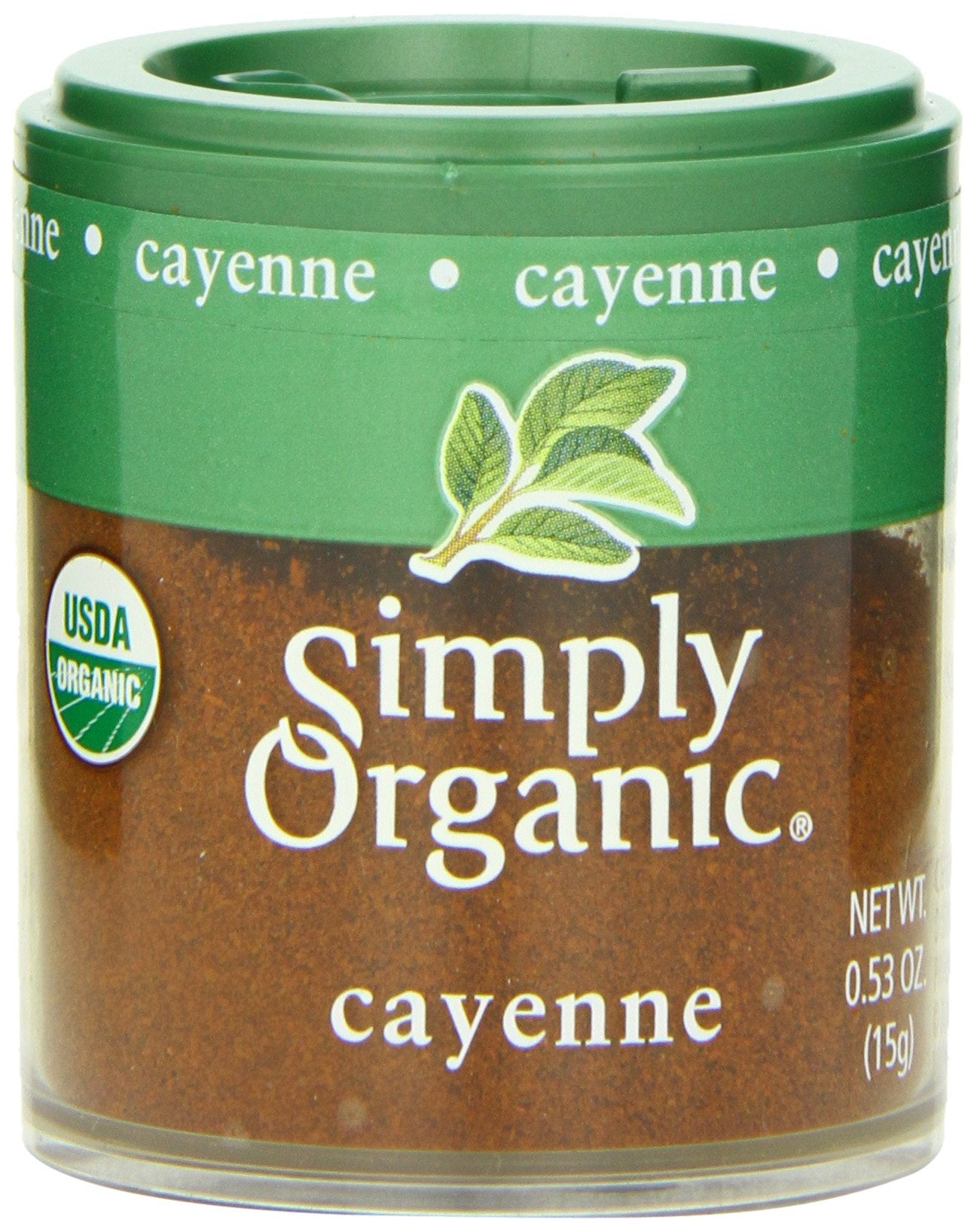 Simply Organic Cayenne Ground Spice, 0.53 Ounce, Pack of 6, Plastic