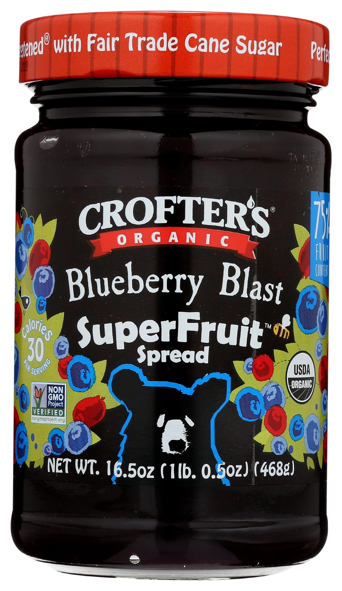 Crofters Organic Blueberry Blast Superfruit Spread, 16.5 oz, 1.03 lb