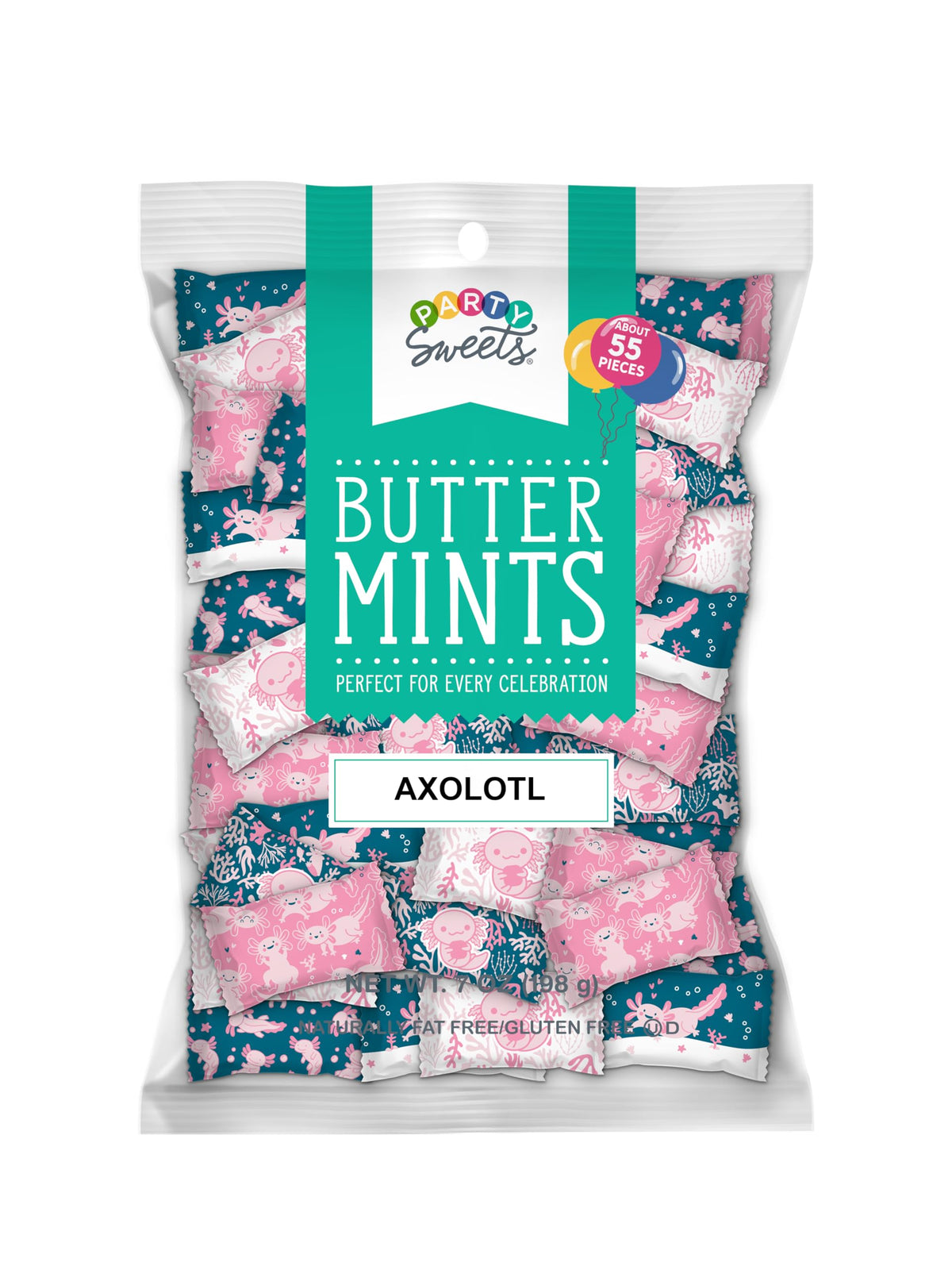 Party Sweets Axolotl Buttermints by Hospitality Mints, Appx 300 mints, 7-Ounce Bags (Pack of 6)
