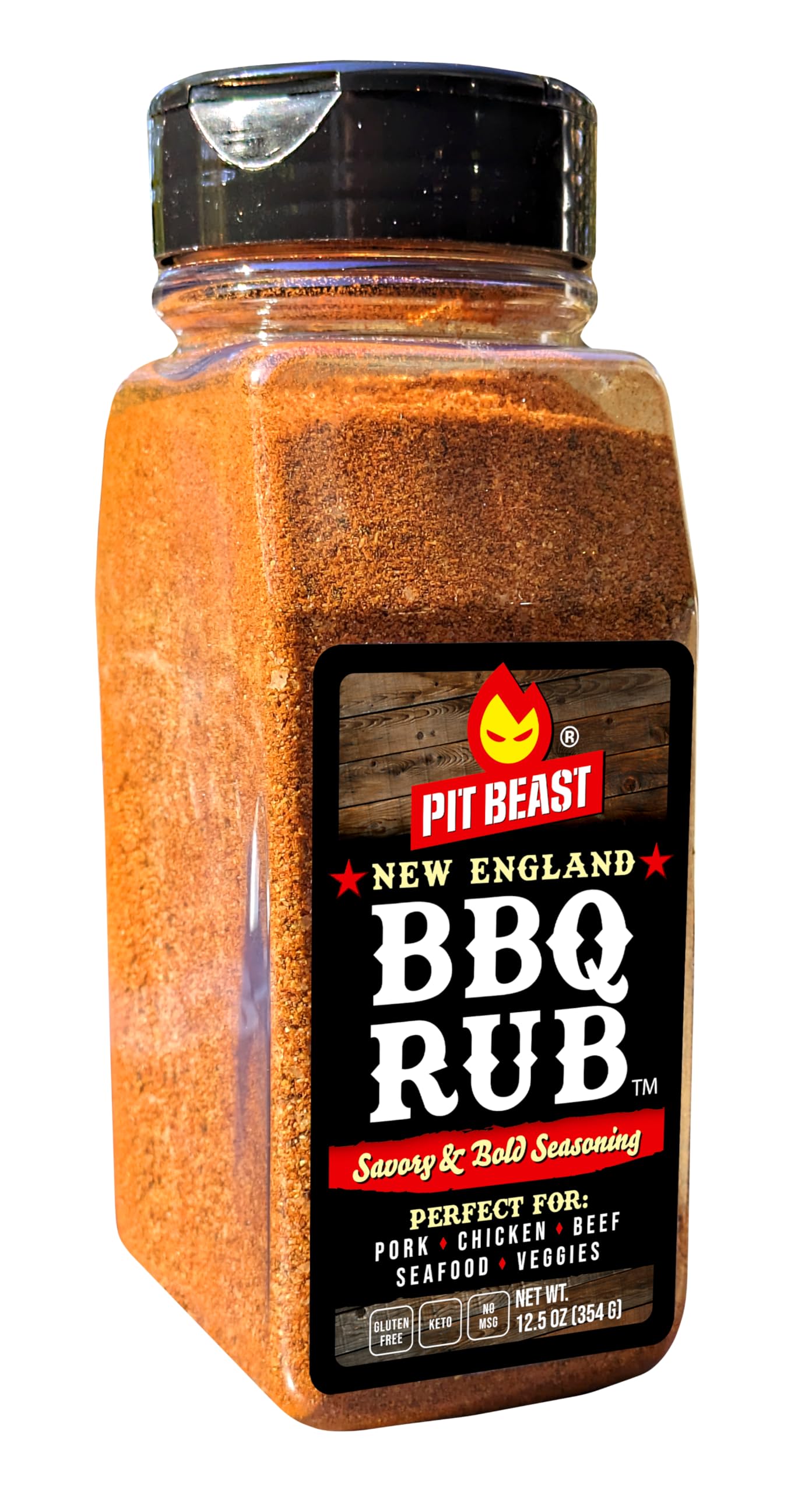 Pit Beast New England BBQ Rub | Keto, Sugar-Free, 0 Carbs, NO MSG, Gluten Free | Savory and Bold Barbecue and Grill Seasoning fo