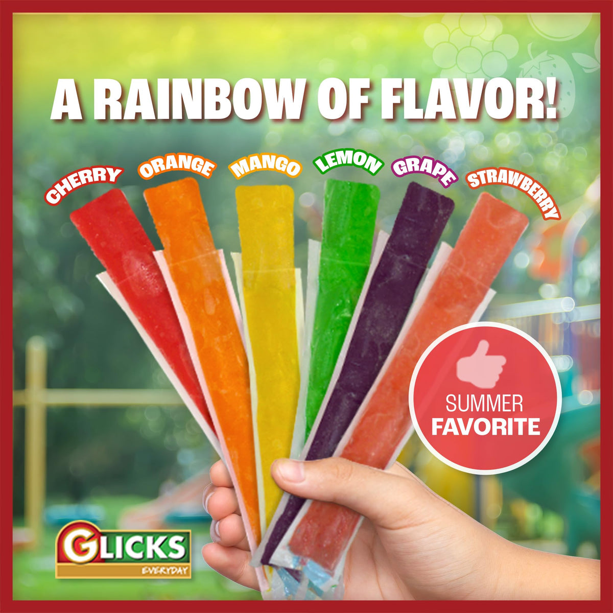 Glicks Freeze Pops - Assorted Flavors, Low Calorie Frozen Ice Pops, 24 Count, Fun Summer Treat