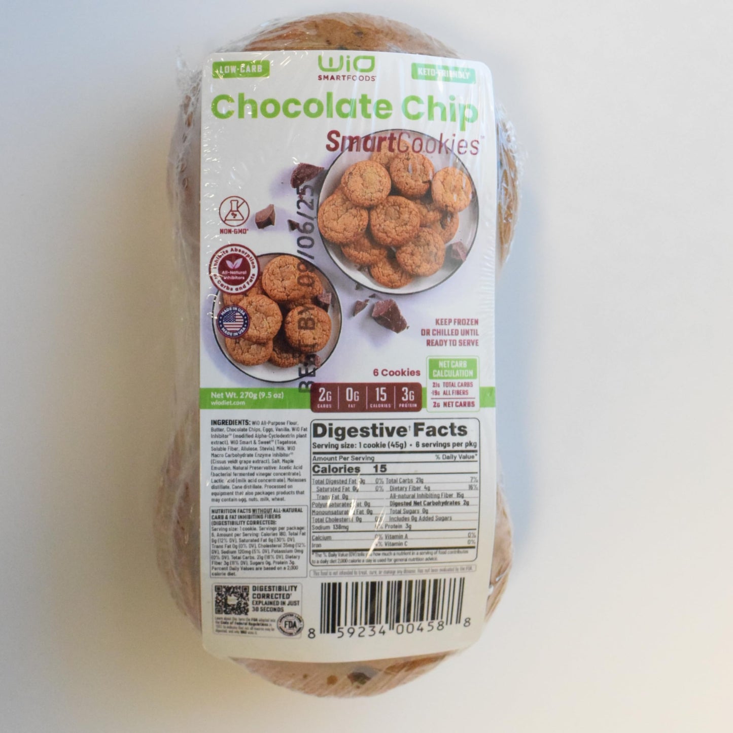 Wio Smartfoods Chocolate Chip Cookies  12-Count Low-Carb  Fat-Free  Sugar-Free  Keto-Friendly Cookies  Delicious Soft Treats  Healthy Snack  Gourmet Chocolate Chip Cookies (2 Packs Of 6)