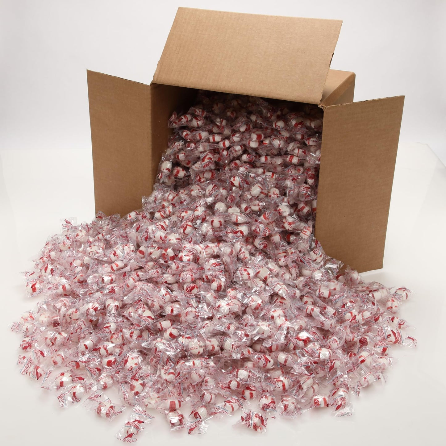 Red Bird Soft Peppermint Candy Mints, Bulk Candy Individually Wrapped, Branded Wrapper, 20 lb