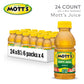 Motts 100% Original Apple Juice, 8 fl oz bottles, 24 Count, 4 Packs of 6, Apple Flavor