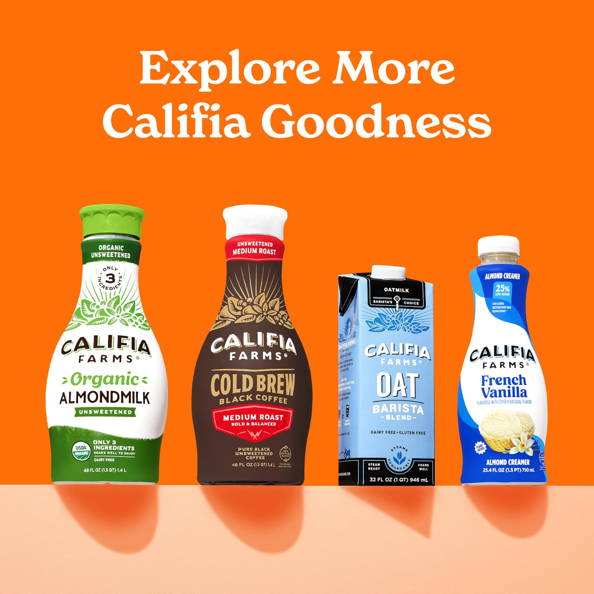 Califia Farms - Pumpkin Spice Oat Barista Blend Oat Milk, 32 Oz (Pack of 6), Shelf Stable, Dairy Free, Plant Based, Vegan, Glute