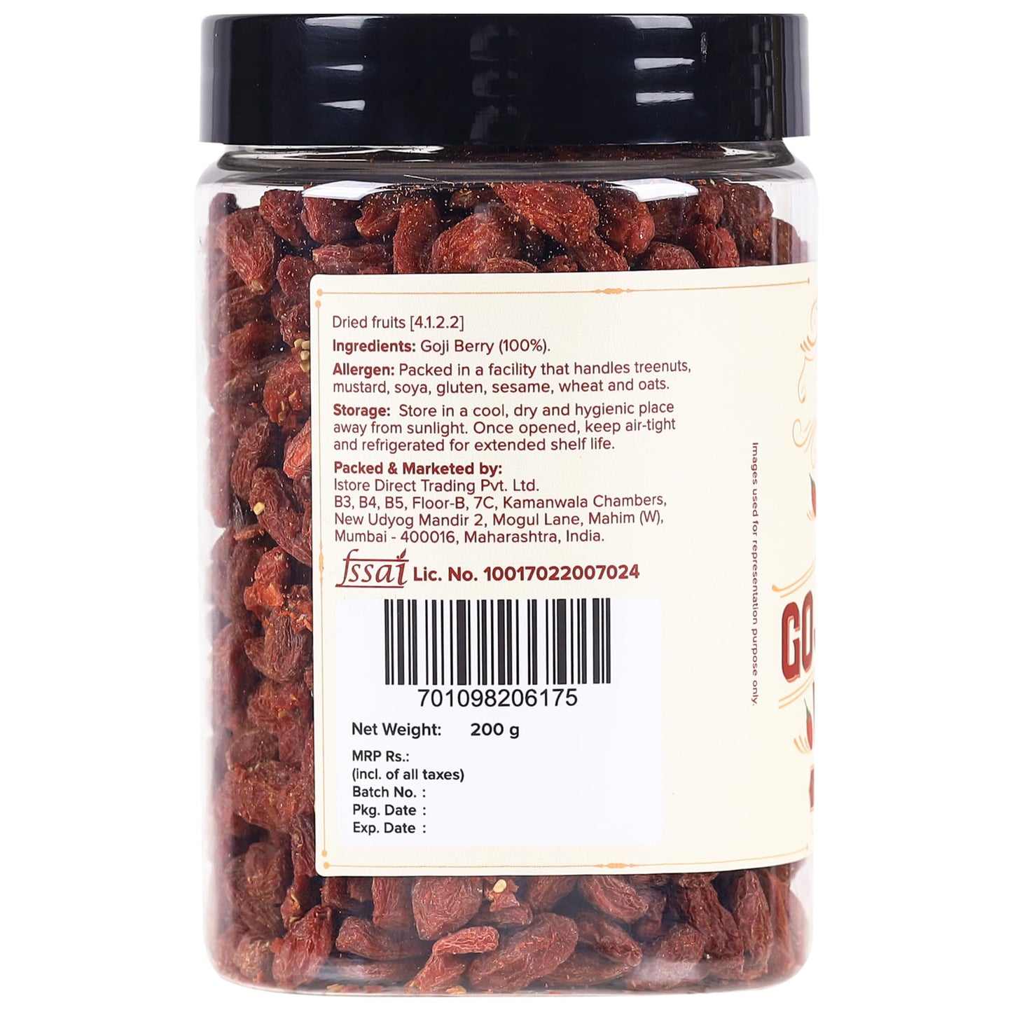 Urban Platter Goji Berries | 7.05 Oz (200G) | Dried Superfood Snack | Rich In Antioxidants & Fiber | Source Of Vitamin A & C | Gluten-Free & Non-Gmo | Perfect For Healthy Snacking, Oatmeal & Smoothies
