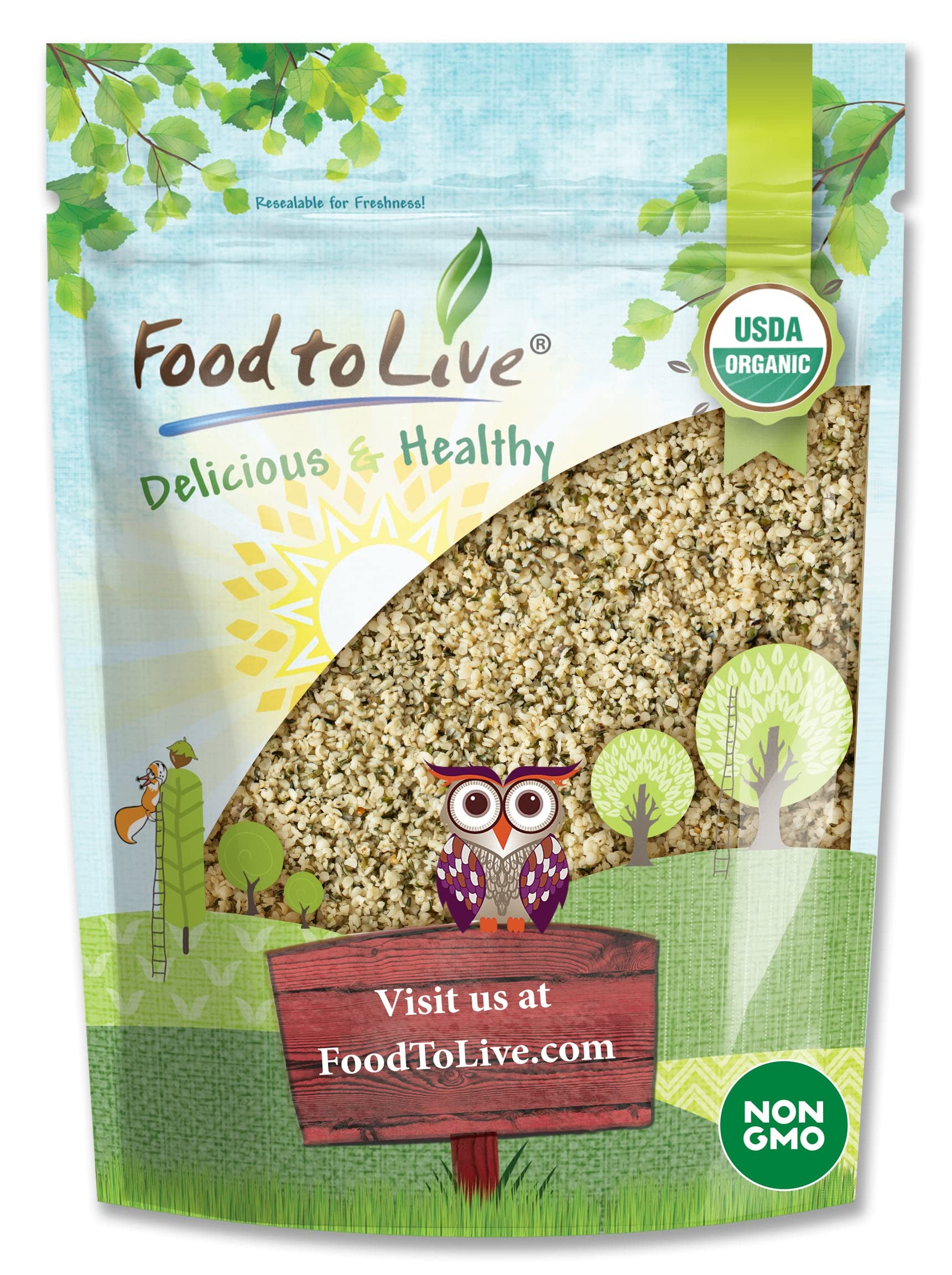 Food To Live Organic Hemp Seeds, 2 Pounds – Non-Gmo Raw Hearts, Hulled, Shelled, Kosher, Vegan, Bulk, Low Carb, Low Sodium, Good Source Of Protein & Iron, Great For Oatmeal, Product Of China