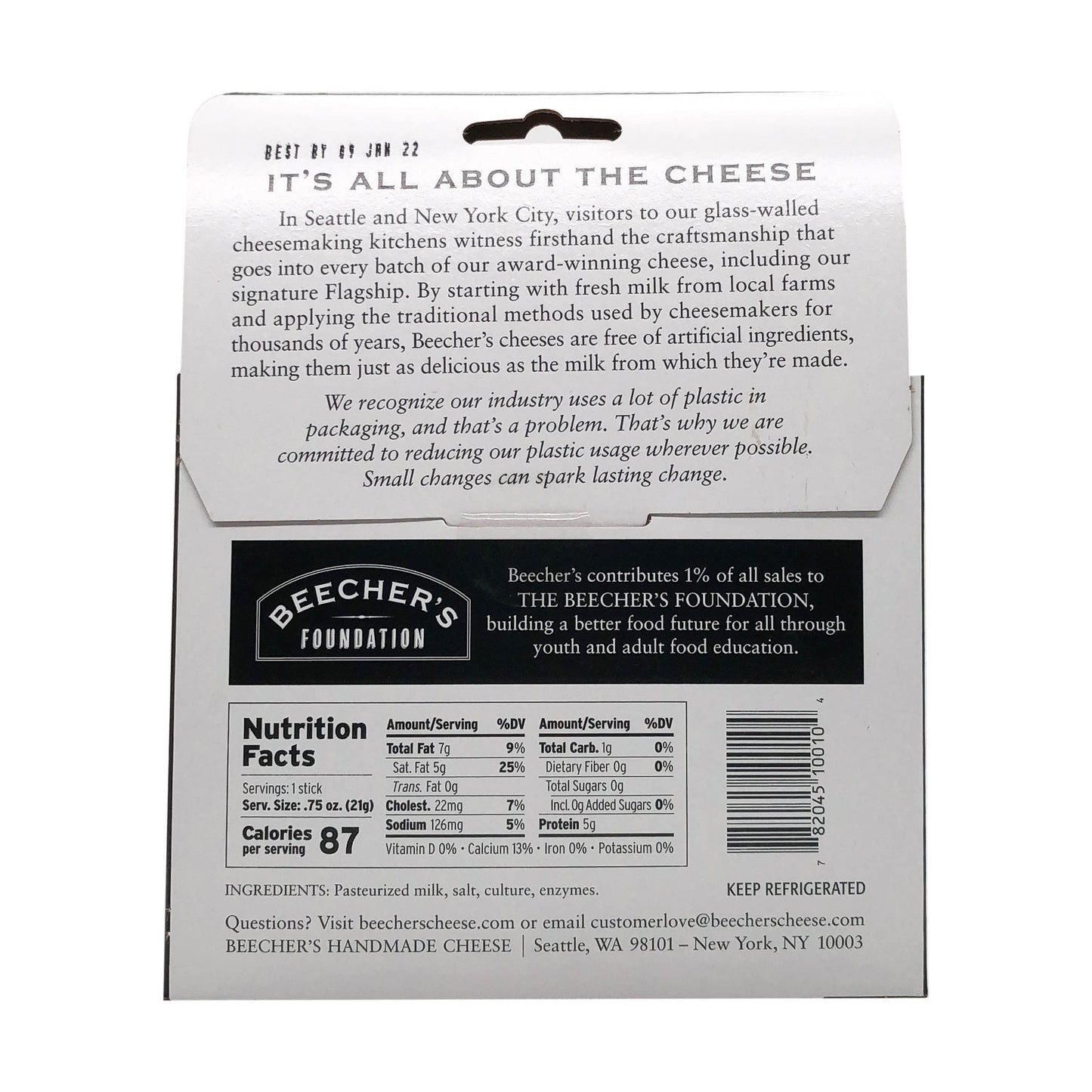 Beechers Flagship Cheese Stick 8 Count, 6 Oz