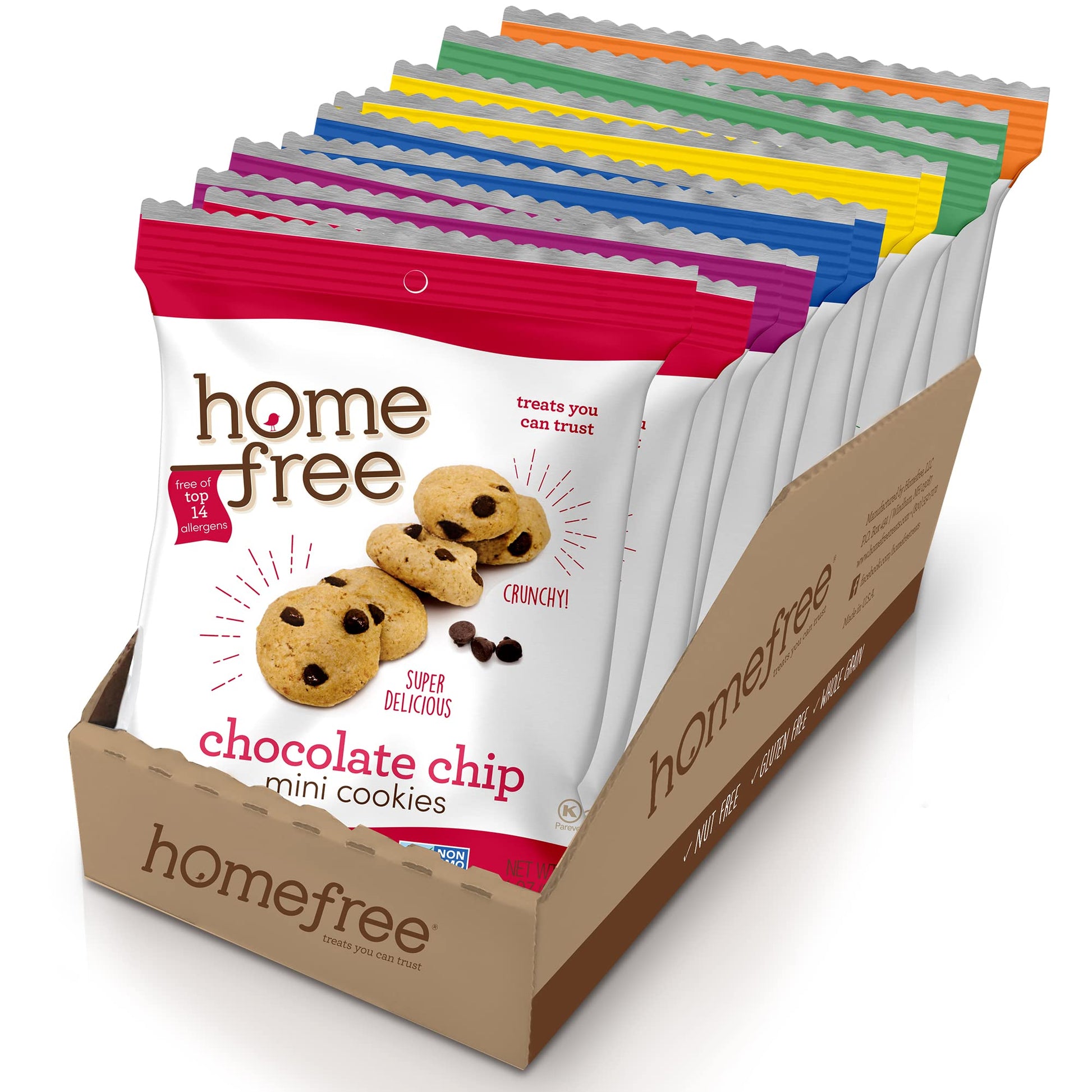 Homefree Mini Cookies Variety Pack, Gluten Free, Nut Free, Vegan, Cookie Snack Packs, School Safe and Allergy Friendly Snack (Pa