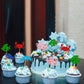 Gyufise 30 Pack Ocean Sea Animals Cupcake Toppers Dolphin Crab Whale Octopus Fish Cupcake Picks Baby Shower Under The Sea Animal