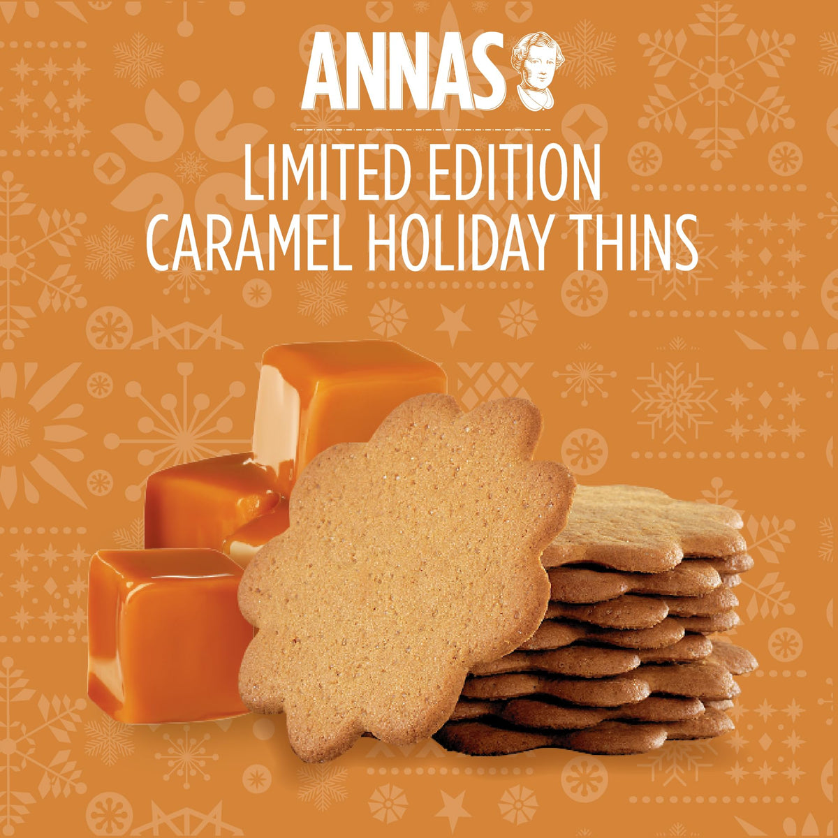 Annas Thins - Caramel Pepparkakor - 5.25 Ounce (Pack of 12) non GMO + Vegan