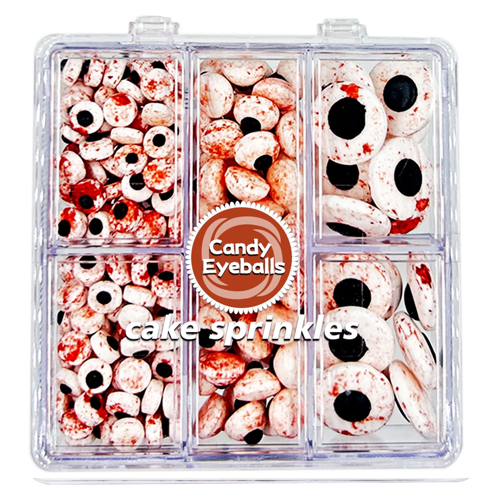 Halloween Sprinkles Edible Candy Eyeballs for Cake Decorating  3 Sizes Bloody Candy Eyes Sprinkles for Cookies  Baking  Cupcake Toppings