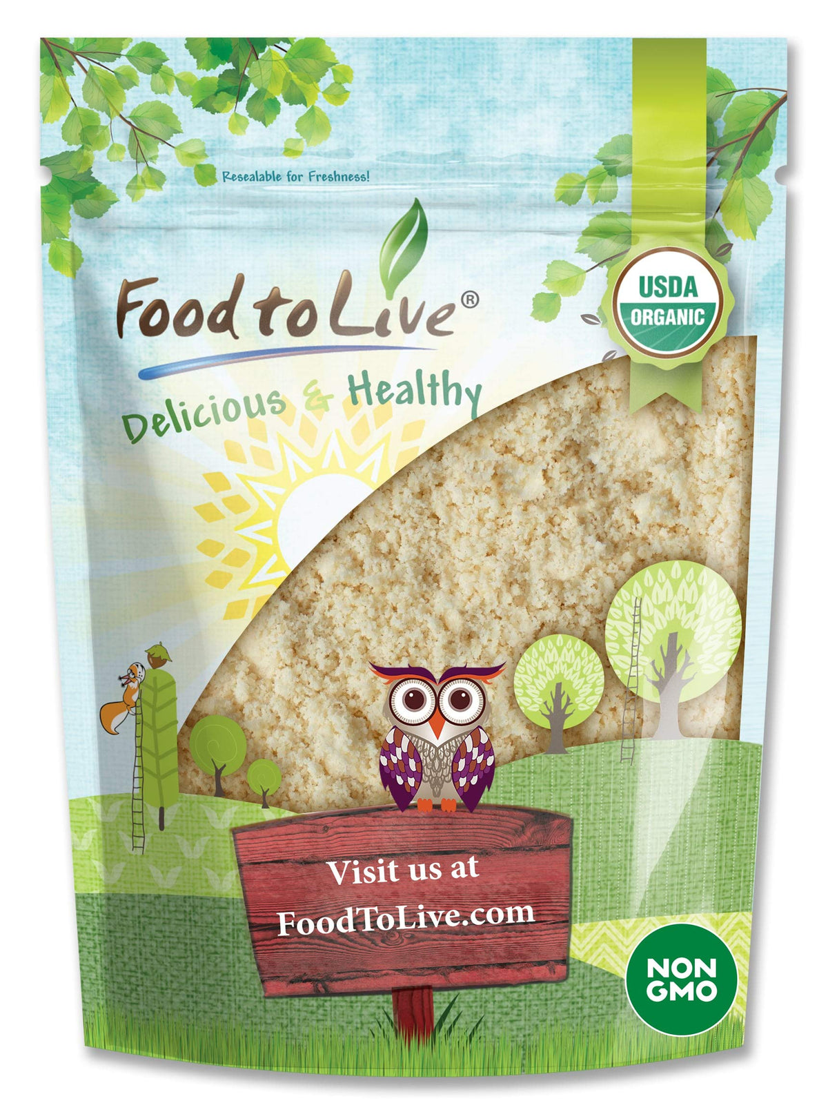 Food to Live Organic Cashew Flour, 1 Pound - Non-GMO, Finely Ground Nuts, Raw Powder, Natural, Vegan, Paleo, Kosher, Bulk, Prote