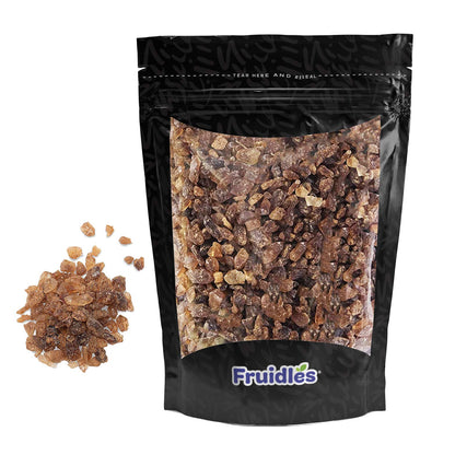 Fruidles Natural Amber Rock Sugar For Tea and Coffee, Pure Cane Sugar Crystals, Dissolves Quickly, Resealable Bag (Half-Pound)