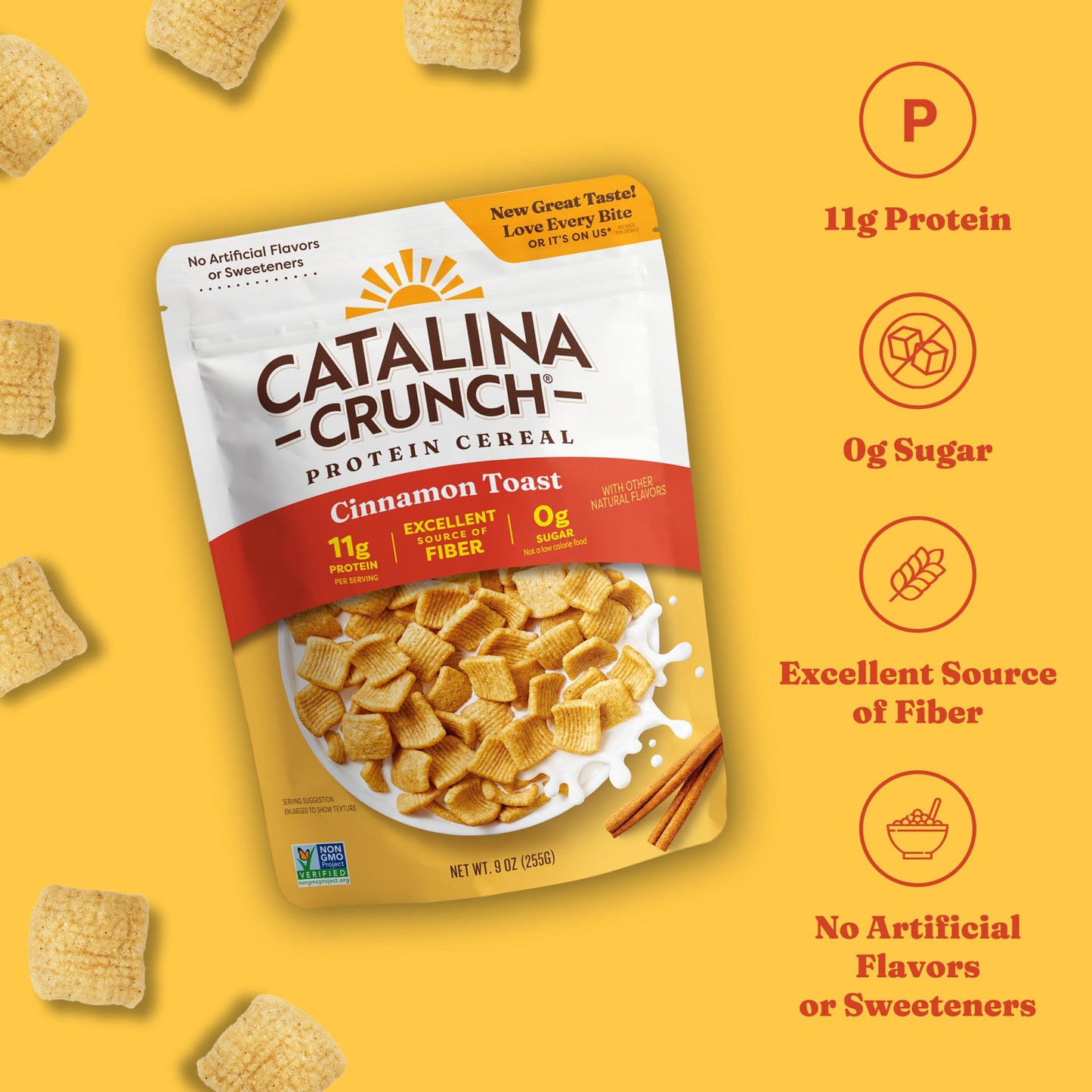 Catalina Crunch Cinnamon Toast Cereal | Low Carb, Sugar Free, Gluten Free | Vegan, Plant Based Protein | Breakfast Protein Cerea