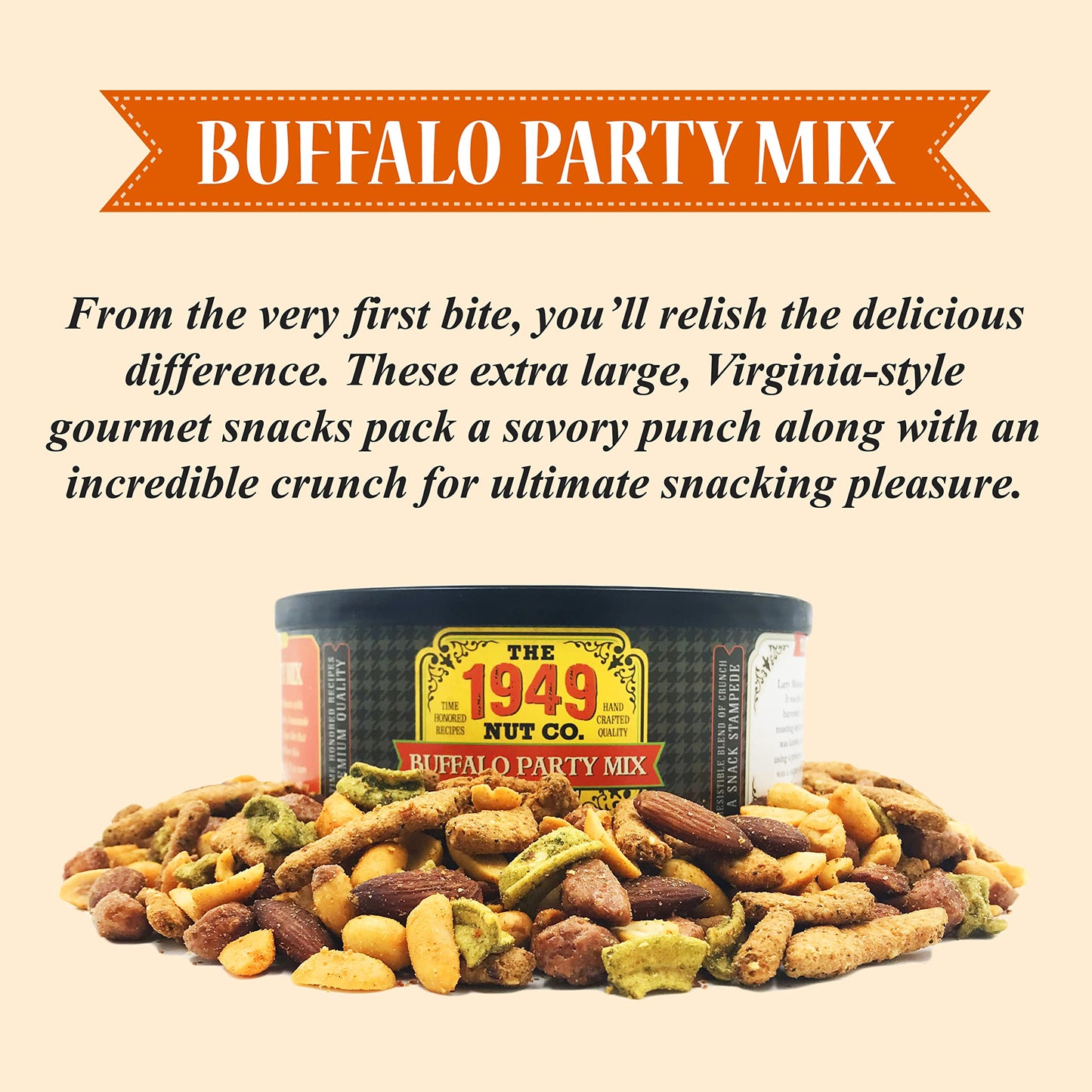 The 1949 Nut Co. Buffalo Party Mix - Assorted Fried Peanuts & Snacks, 18 oz.