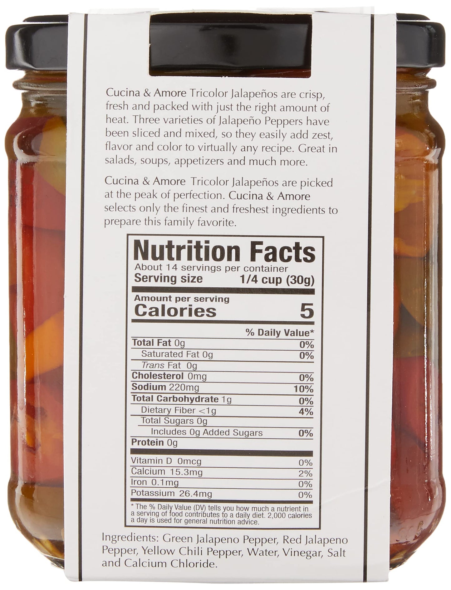 Cucina & Amore Sliced Tricolor Jalapeños, 14.5 Ounce