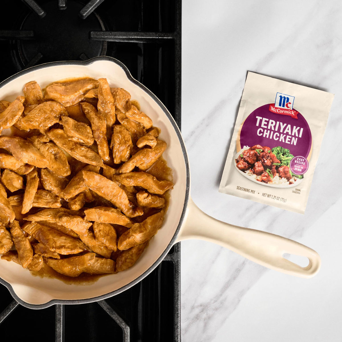 McCormick Teriyaki Chicken Seasoning Mix, 1.25 oz (Pack of 12) - Perfect for Instant Pot Cooking