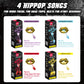 Amos Music Lollipop Candy Suckers – Tastysounds Audio Hip Hop Singing Lollipop, Assorted Fruit Flavors, Sugar-Free, Low-Calorie Snack, 4-Pack Gift Box