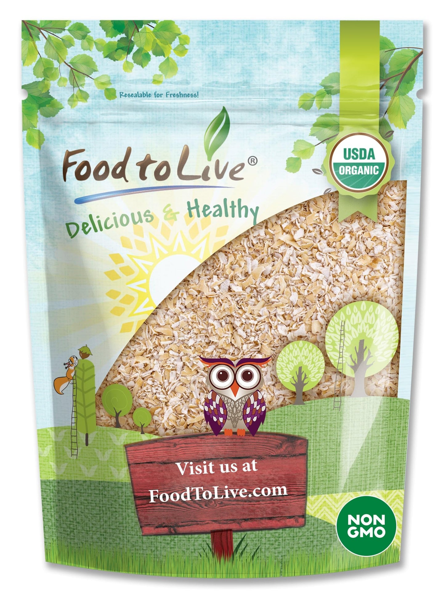 Food to Live Gluten Free Organic Oat Bran, 3 Pounds - A Nutritional Powerhouse High Fiber Hot Cereal, Milled from High Protein O