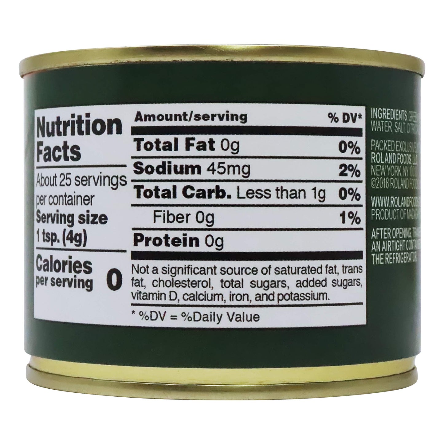 Green Peppercorns In Brine By Roland (3.5 Ounce) 2 Pack