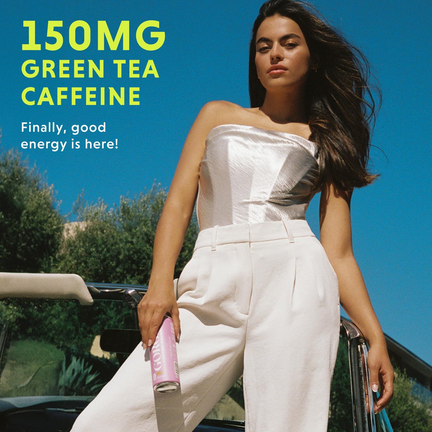 GORGIE Sugar Free Natural Energy Drinks, Wild Berry, 12 Pack, Vegan, Low Calorie, 150mg Caffeine