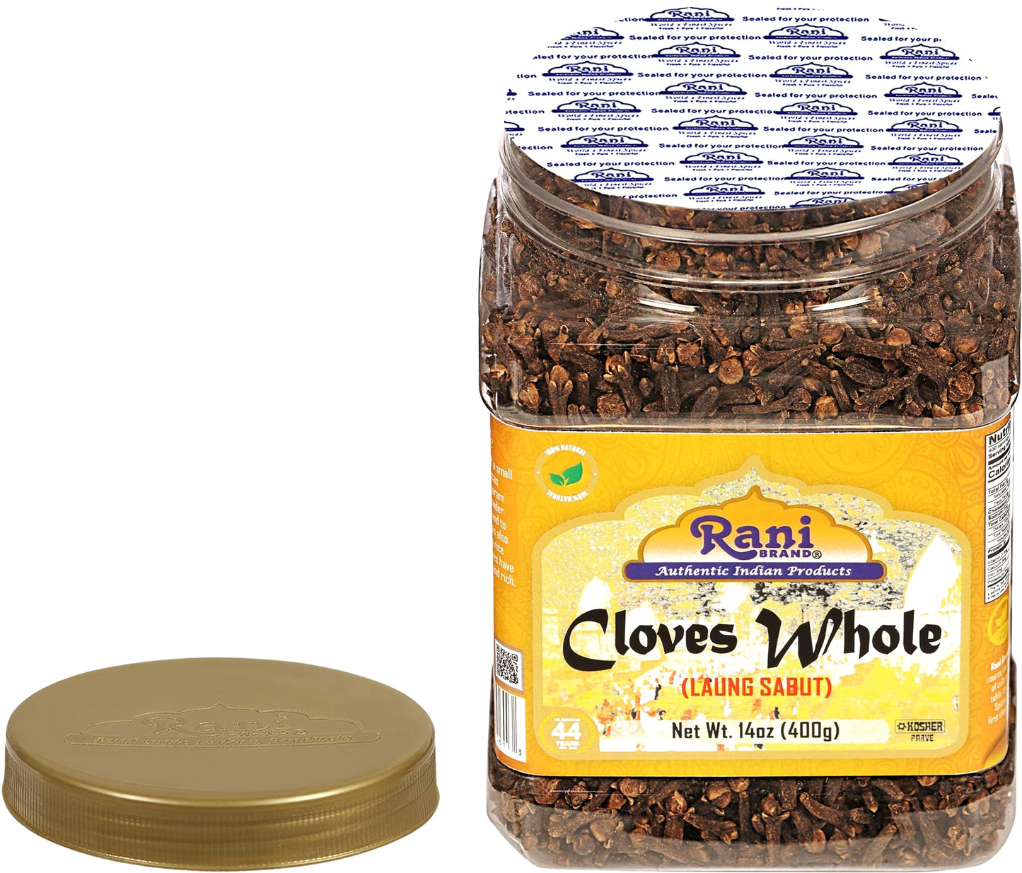 Rani Cloves Whole (Laung) 14oz (400g) Great for Food  Tea  Pomander Balls and Potpourri  Hand Selected  Spice  Bulk PET Jar ~ All Natural | NON-GMO | Kosher | Vegan | Gluten Friendly | Indian Origin