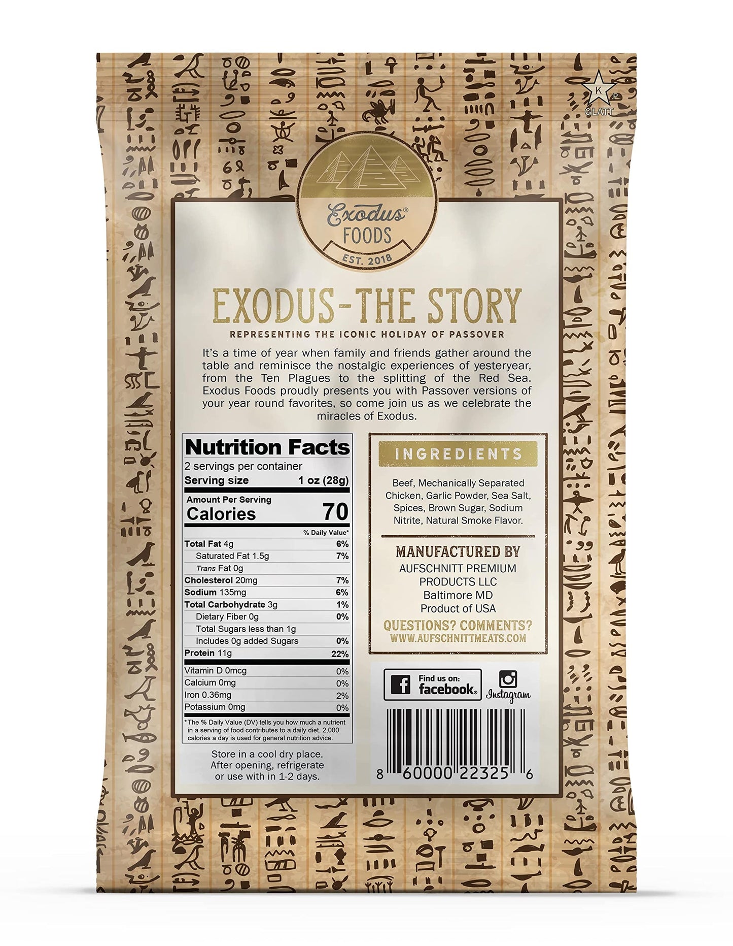 Passover Exodus Salami Chips (Original, 12 Pack)