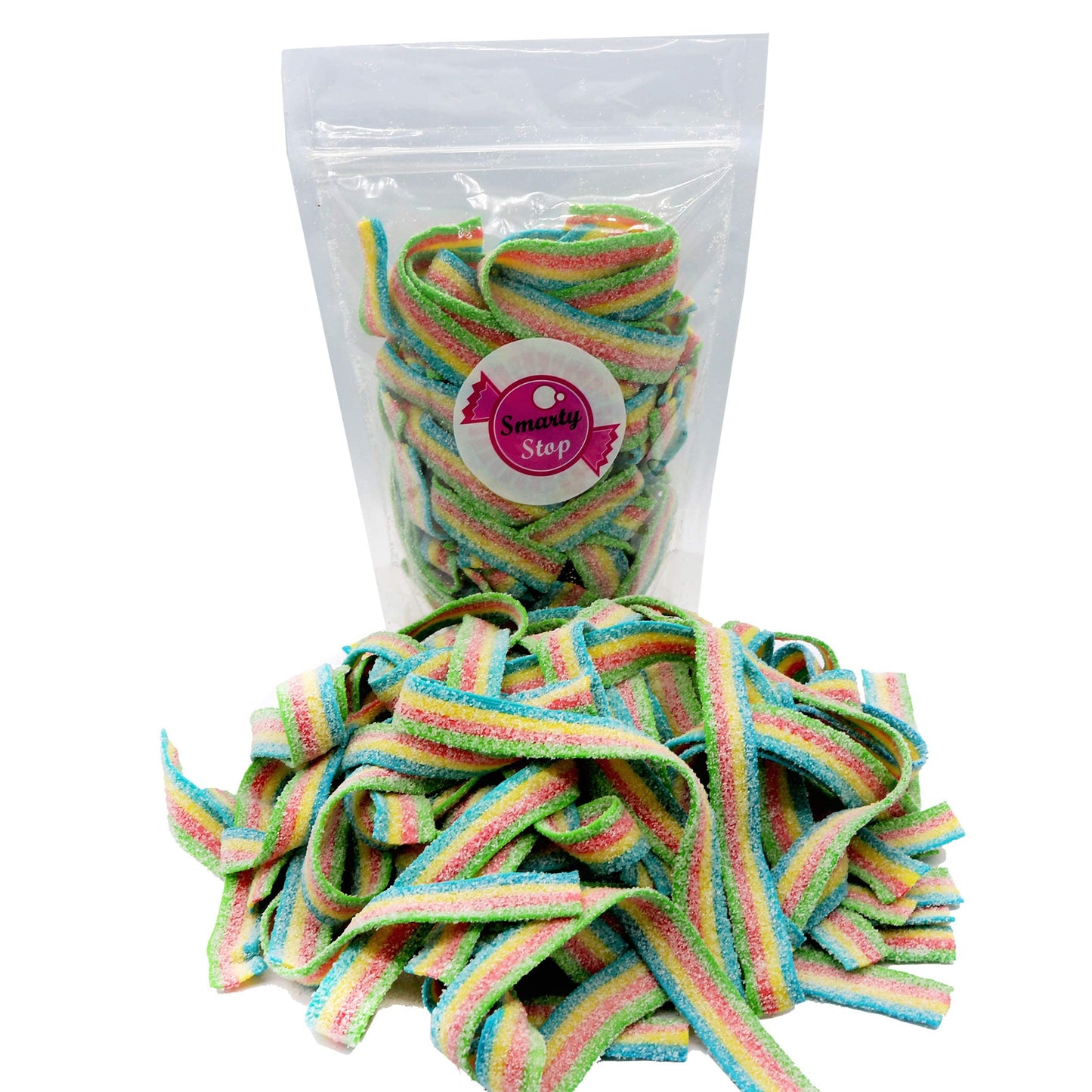 Smarty Stop Sour Gummy Candy Strips (Fantasy Rainbow, 1 Pound)