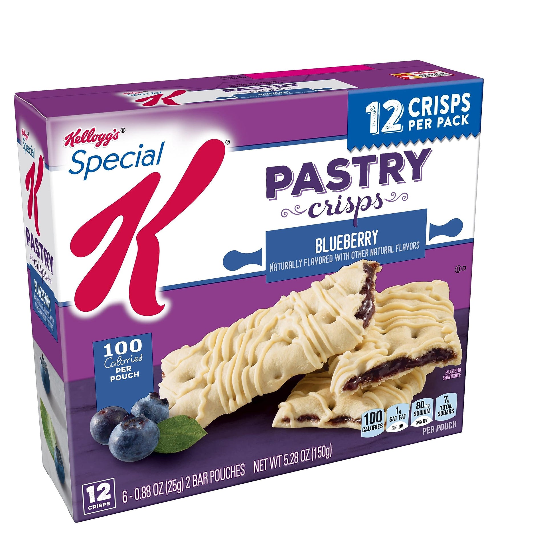 Special K Breakfast Bars, 100 Calorie Pastry Crisps, Blueberry, 5.28 Ounce (Pack of 8), Model 3800016772