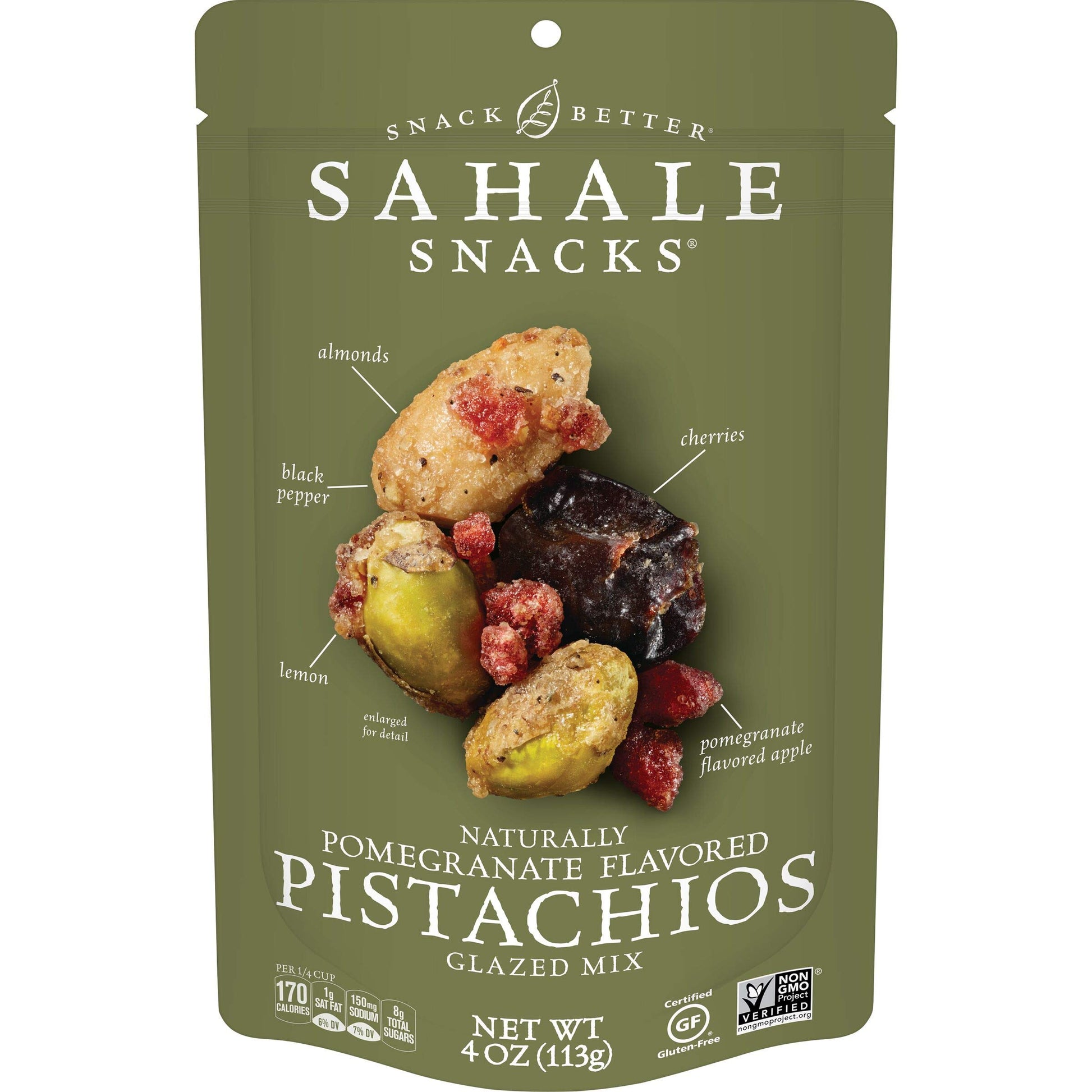 Sahale Snacks Pomegranate Flavored Pistachios Glazed Mix, 4 Oz, Pack of 1