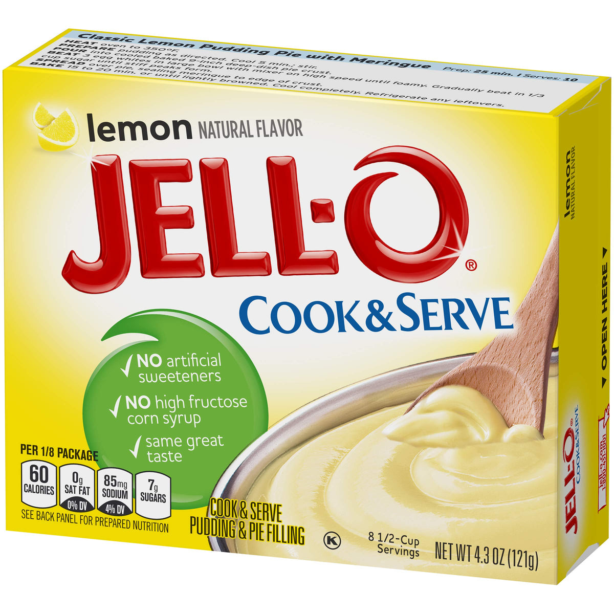 Jell-O Lemon Cook & Serve Pudding Mix 4.3 Ounce Box (Pack of 6)