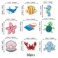 Rssta i Edible Ocean Animal Cupcake Toppers 56 Pack, Paper, 2.1x1.2 inches, Sea Ocean Theme, Design 15