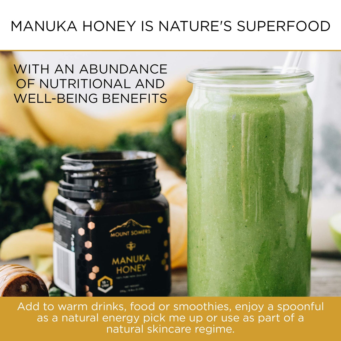 Mount Somers Premium Manuka Honey Mgo 514+ / Umf 15+ 100% Pure New Zealand Manuka Honey - Genuine Natural Superfood - Umf Certif