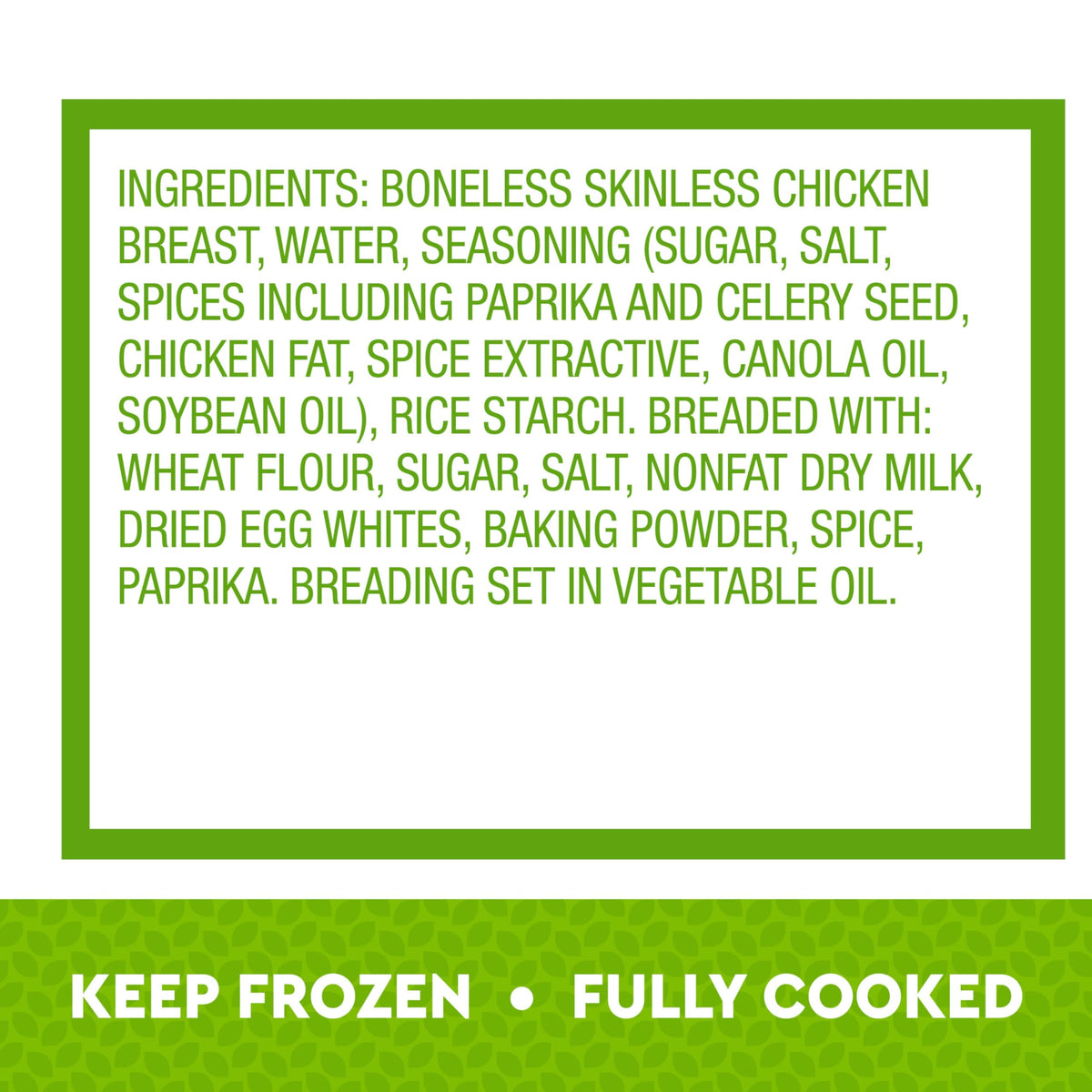 Just Bare Lightly Breaded Chicken Breast Strips | Fully Cooked | 16G Protein |Frozen | 1.50 LB
