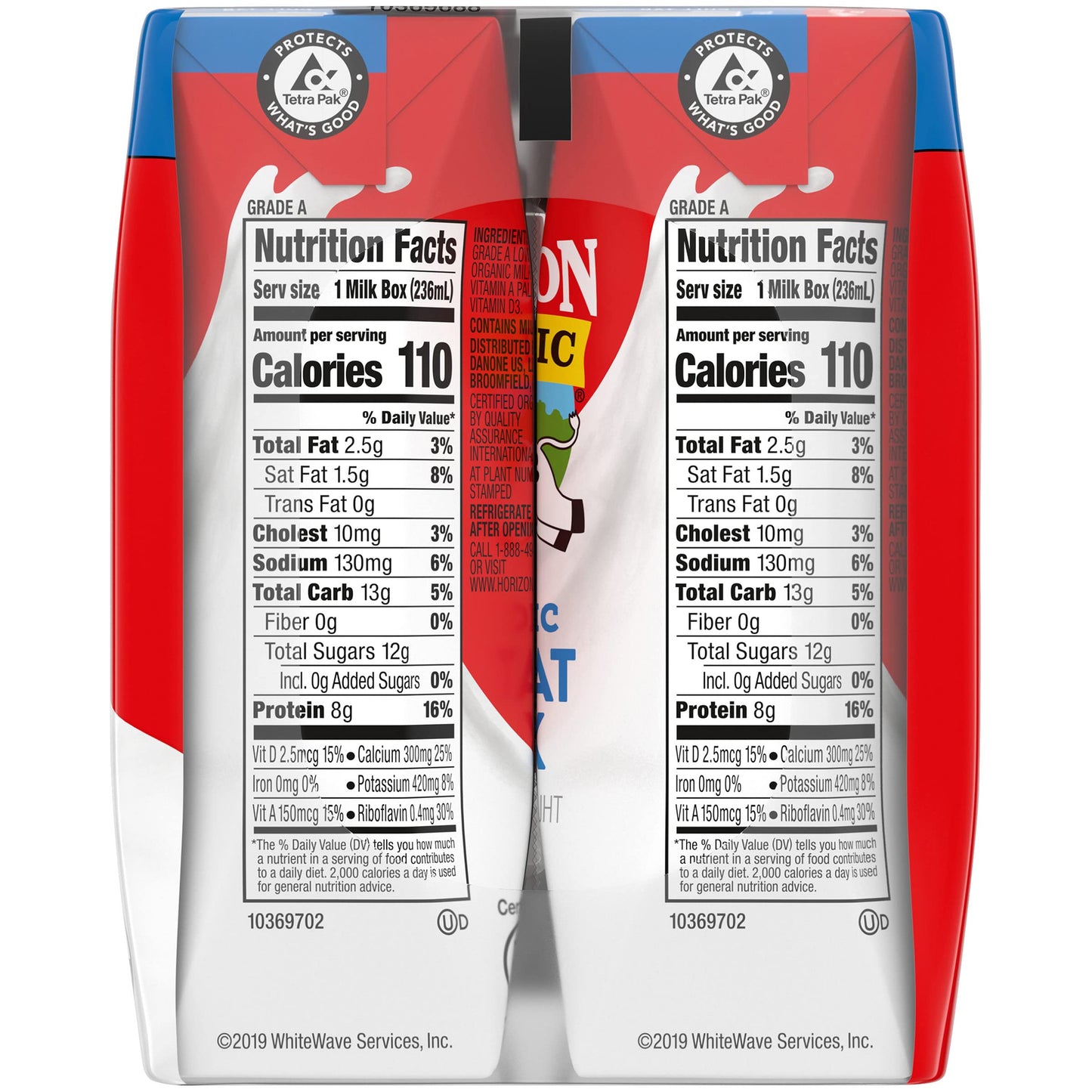 Horizon Organic Shelf-Stable 1% Lowfat Milk Boxes, Plain, 8 Fl Oz, 6 Pack