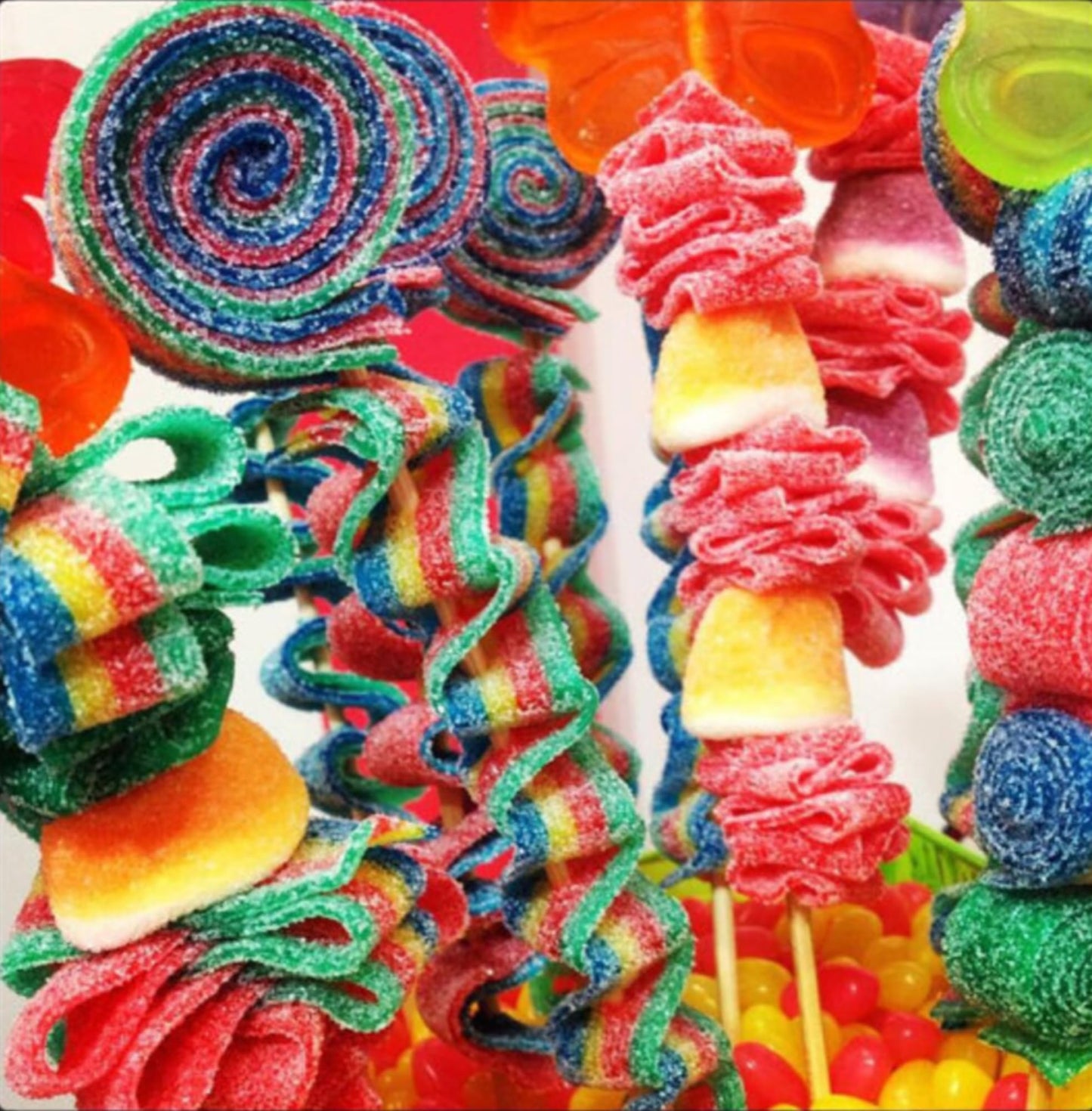 By The Cup Sour Power Strawberry Sour Belts, 1 Lb Bulk Bag