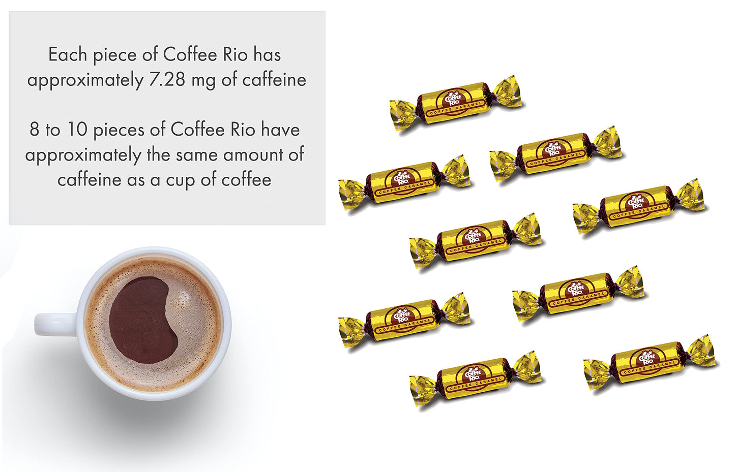 Adams & Brooks Coffee Rio Coffee Candy Bulk Candy 3 Pound Bag - Individually Wrapped Coffee Candies (Caffe Latte)