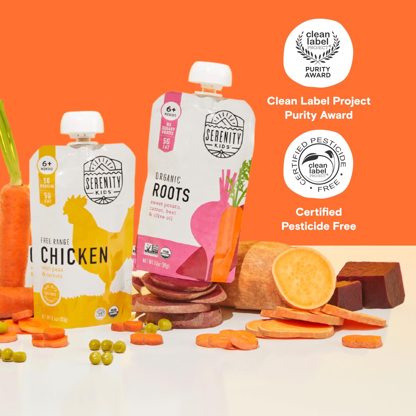Serenity Kids 6+ Months Meats + Veggies Mixed Baby Food Puree Pouch Variety Pack 18 Count- No Sugary Fruits Or Added Sugar - 3.5 Oz Bpa & Allergen Free Pouch- Baby Puree Variety Pack - Pouches - Bison
