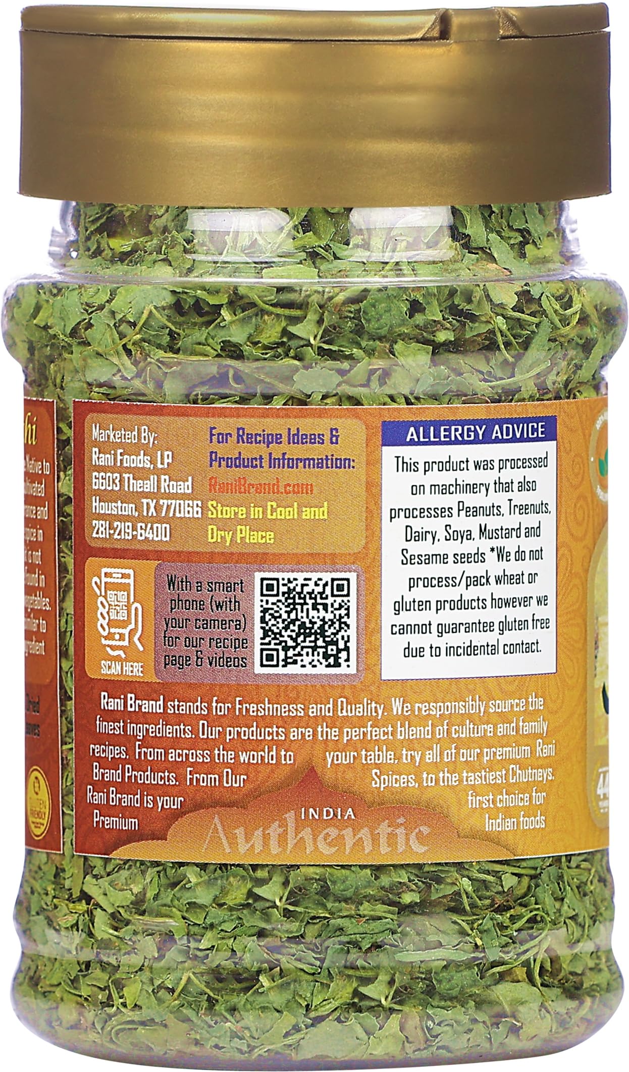 Rani Fenugreek Leaves Dried (Kasoori Methi) 1oz (28g) PET Jar ~ All Natural | Vegan | Gluten Friendly | NON-GMO | Kosher | Indian Origin